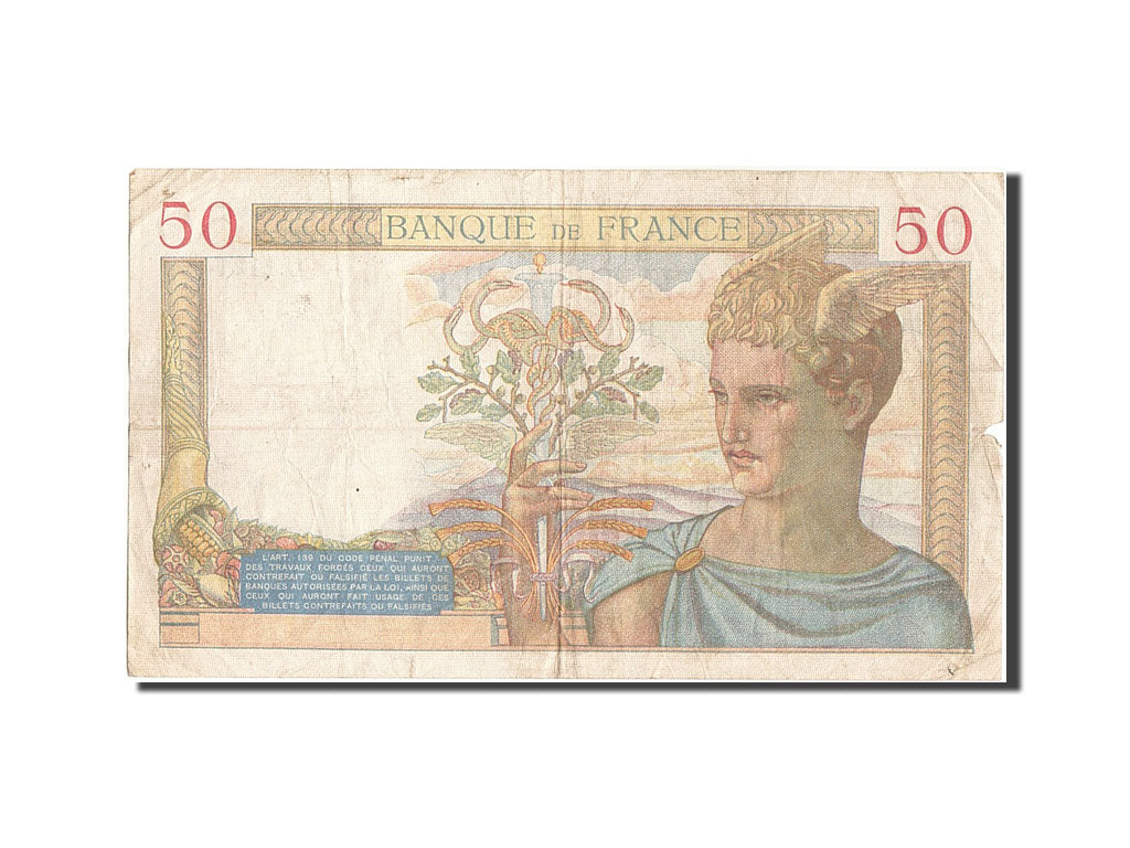 Geldschein, Frankreich, 50 Francs, 50 F 1934-1940 ''Cérès'', 1939, 1939-09-28