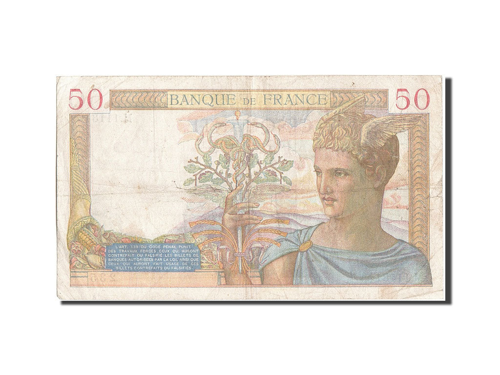 Billet, France, 50 Francs, 50 F 1934-1940 ''Cérès'', 1939, 1939-09-28, TB