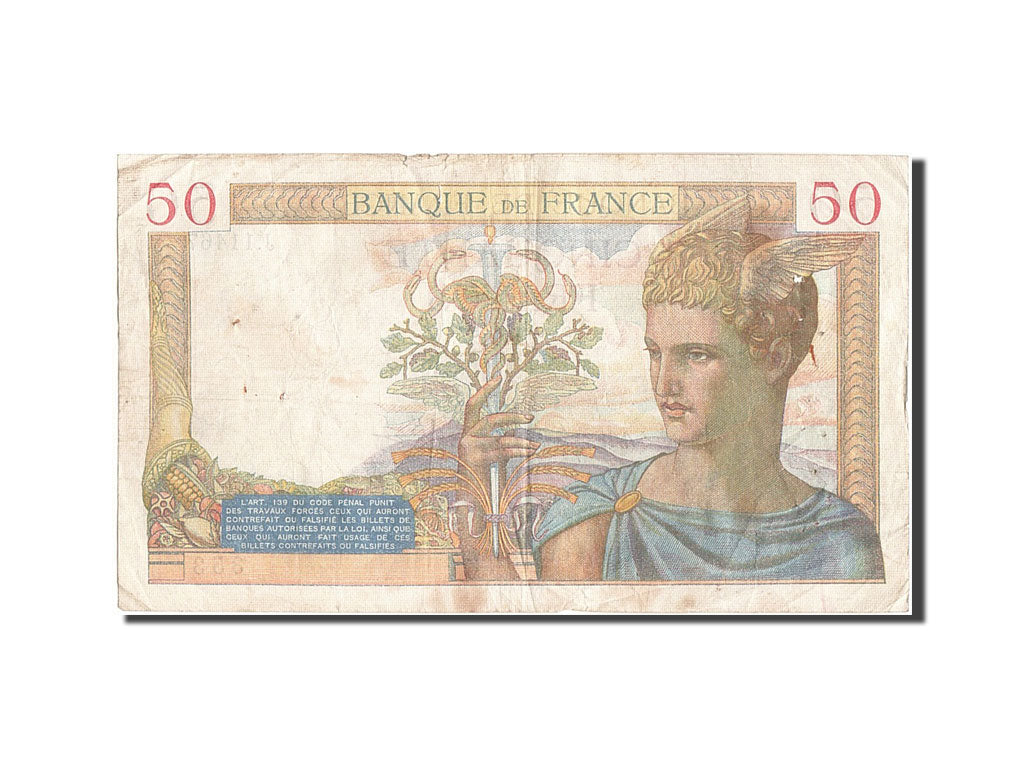 Banknote, France, 50 Francs, 50 F 1934-1940 ''Cérès'', 1939, 1939-11-09