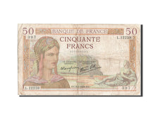 France, 50 Francs, 50 F 1934-1940 ''Cérès'', 1940, KM #85b, 1940-02-08, VG(8-10)