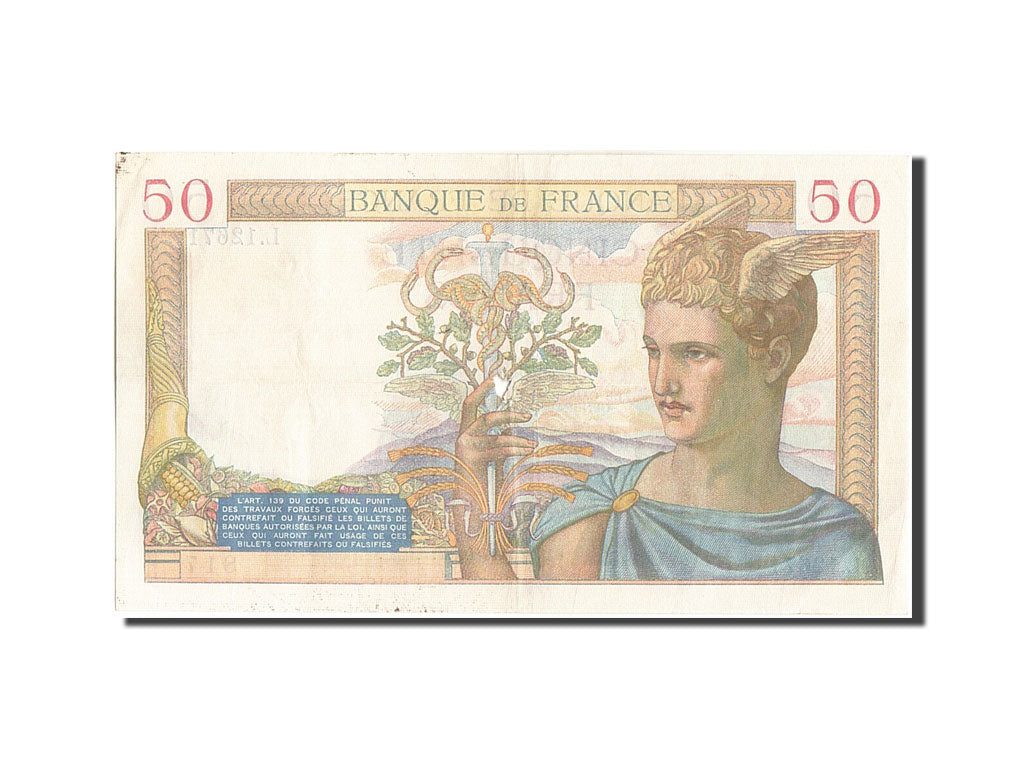 Biljet, Frankrijk, 50 Francs, 50 F 1934-1940 ''Cérès'', 1940, 1940-02-22, TTB