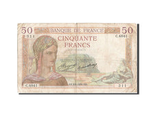 Francia, 50 Francs, 50 F 1934-1940 ''Cérès'', 1936, KM:81, B+, Fayette:17.29