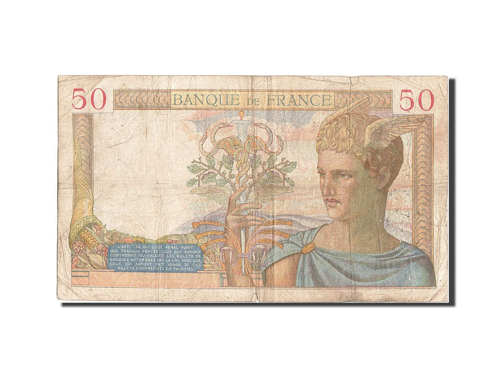 Banconote, Francia, 50 Francs, 50 F 1934-1940 ''Cérès'', 1936, 1936-02-27, B+