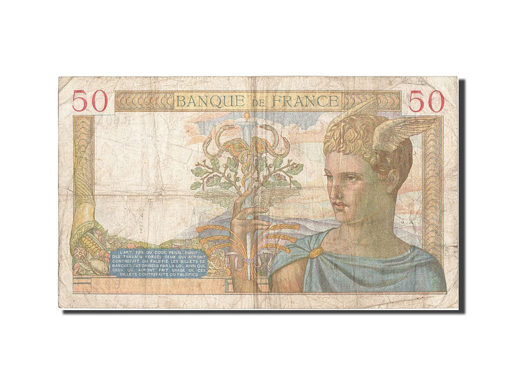 France, 50 Francs, 50 F 1934-1940 ''Cérès'', 1937, KM #81, 1937-04-15, F(12-15),