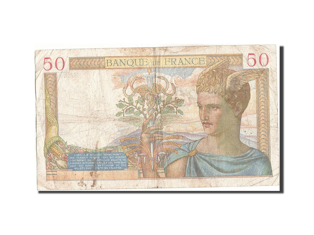Biljet, Frankrijk, 50 Francs, 50 F 1934-1940 ''Cérès'', 1938, 1938-05-27, TB