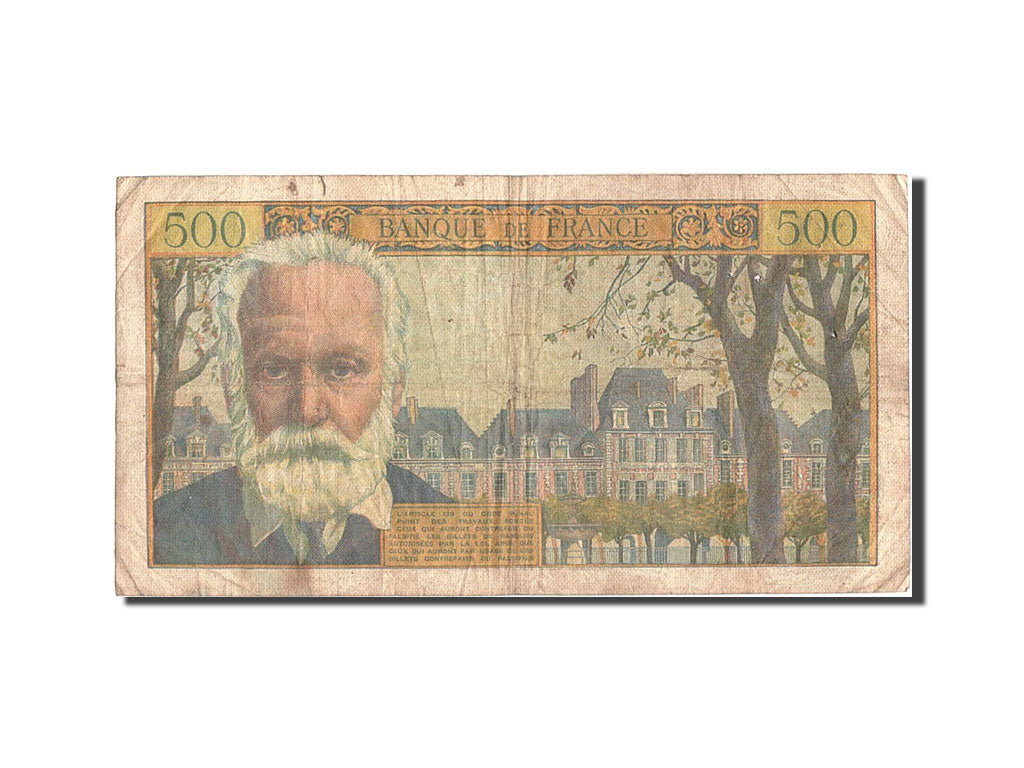 Francia, 500 Francs, 500 F 1954-1958 ''Victor Hugo'', 1958, KM:133b, 1958-10-...