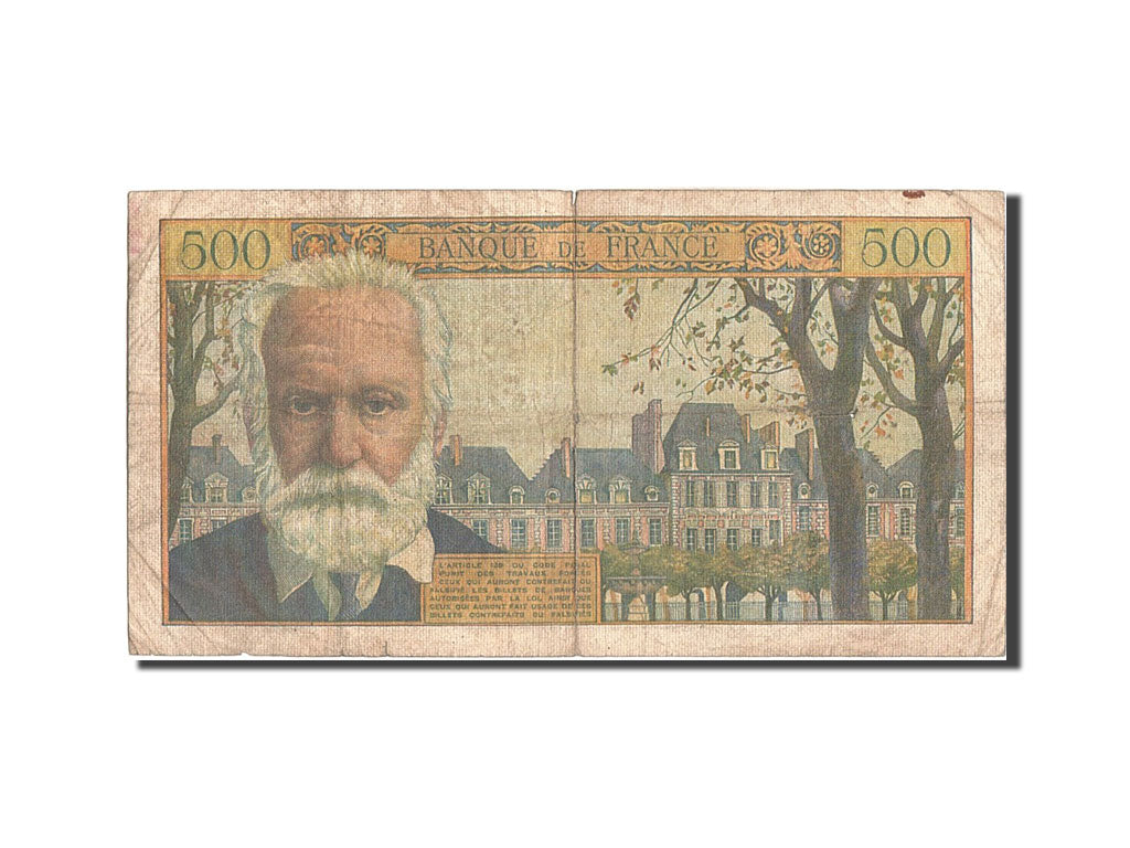France, 500 Francs, 500 F 1954-1958 ''Victor Hugo'', 1958, KM #133b,...