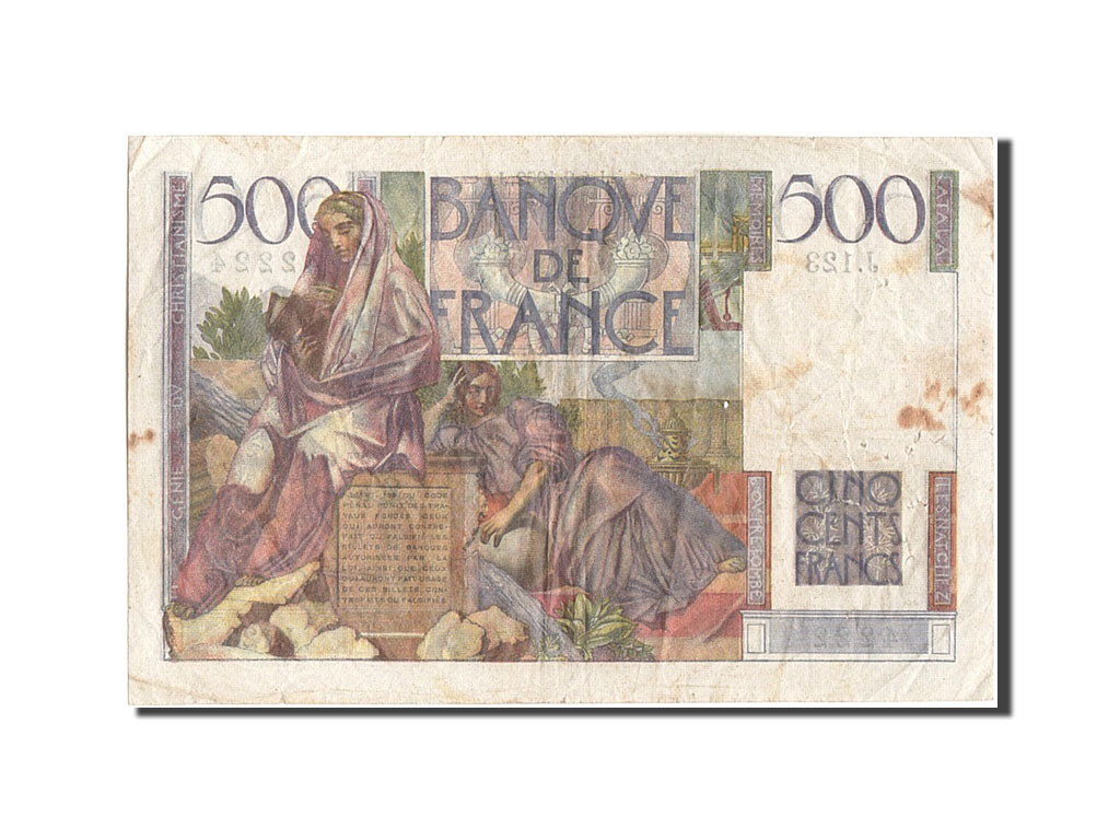 France, 500 Francs, 500 F 1945-1953 ''Chateaubriand'', 1952, KM #129c,...