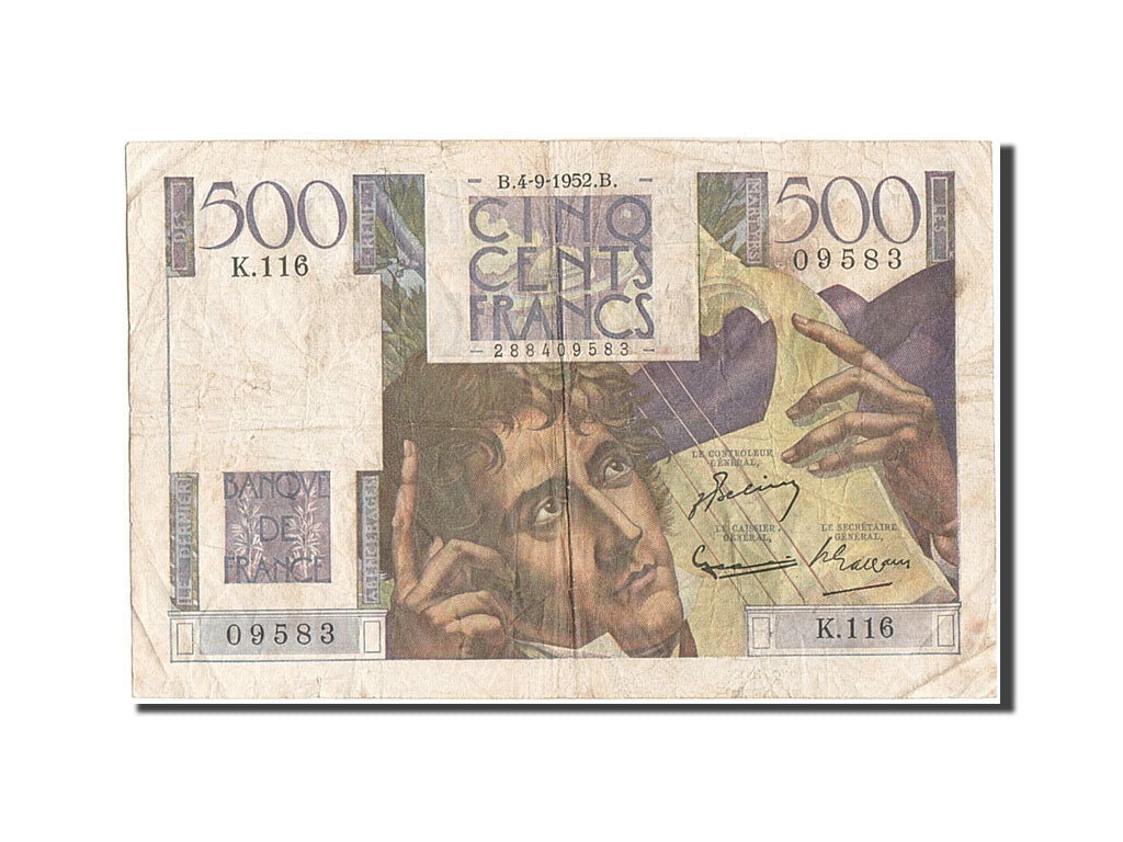 France, 500 Francs, 500 F 1945-1953 ''Chateaubriand'', 1952, KM #129c,...