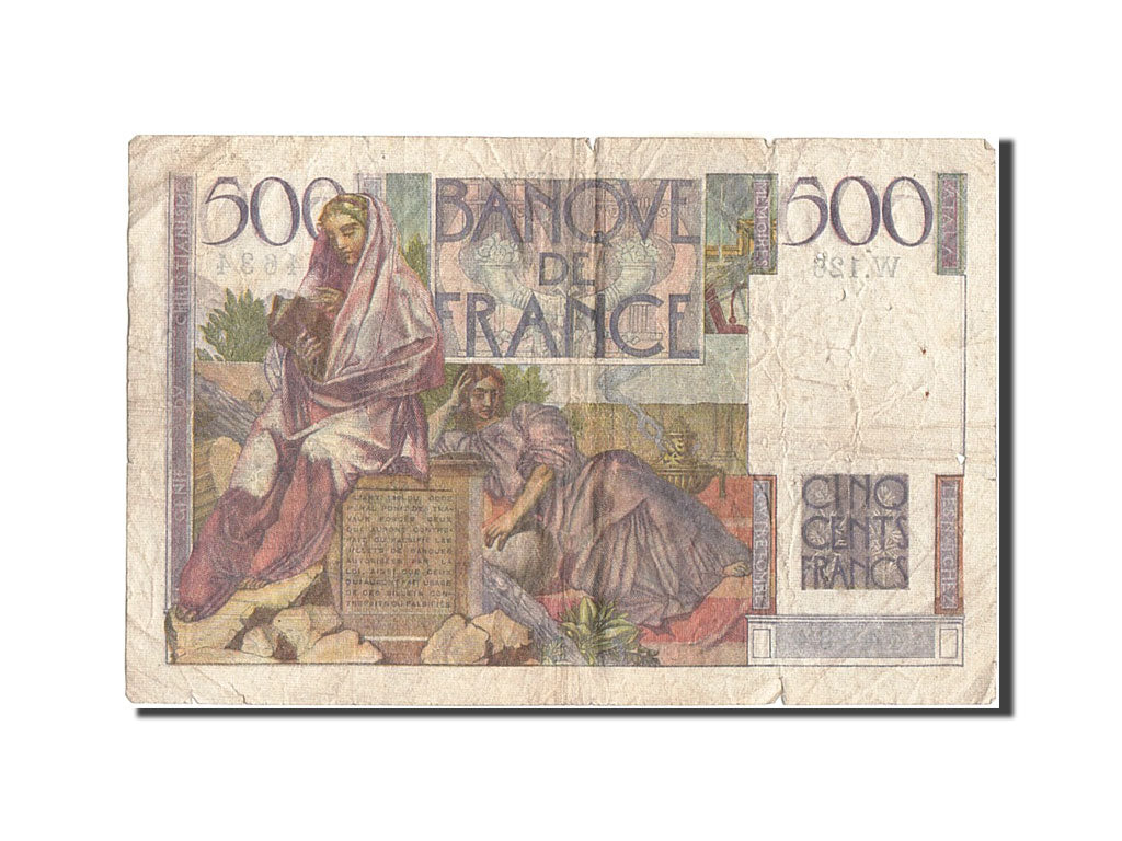 France, 500 Francs, 500 F 1945-1953 ''Chateaubriand'', 1952, KM #129c,...