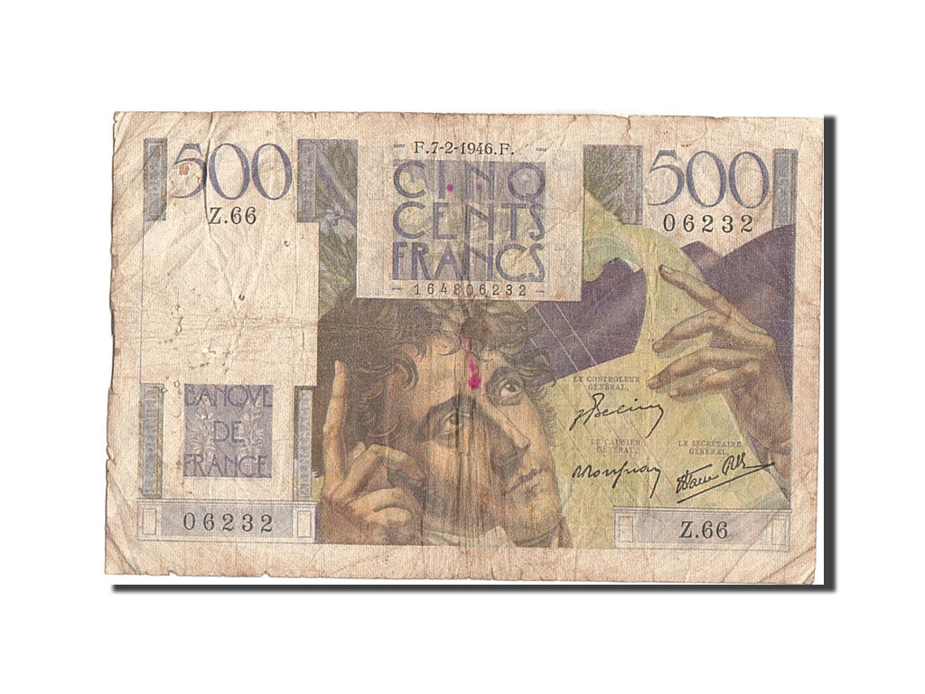 France, 500 Francs, 500 F 1945-1953 ''Chateaubriand'', 1946, KM #129c,...