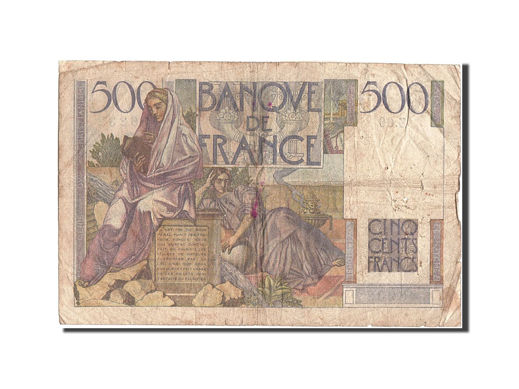 France, 500 Francs, 500 F 1945-1953 ''Chateaubriand'', 1946, KM #129c,...