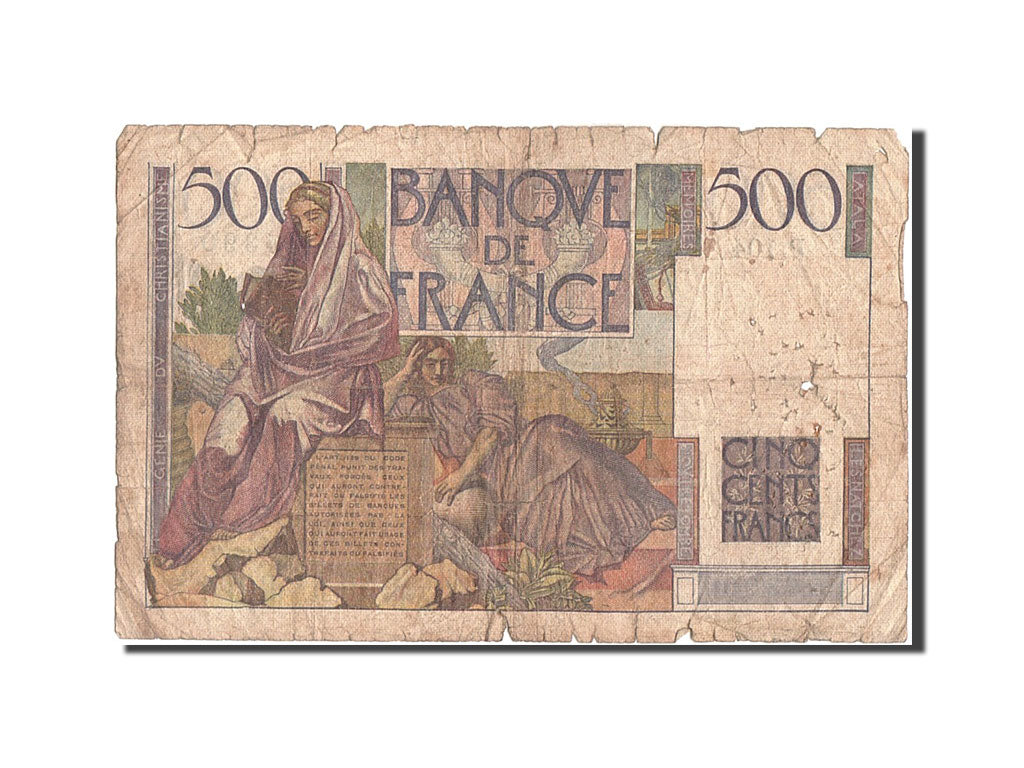 France, 500 Francs, 500 F 1945-1953 ''Chateaubriand'', 1948, KM #129b,...