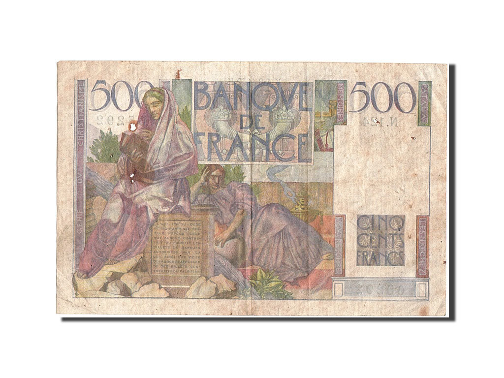 France, 500 Francs, 500 F 1945-1953 ''Chateaubriand'', 1952, KM #129b,...