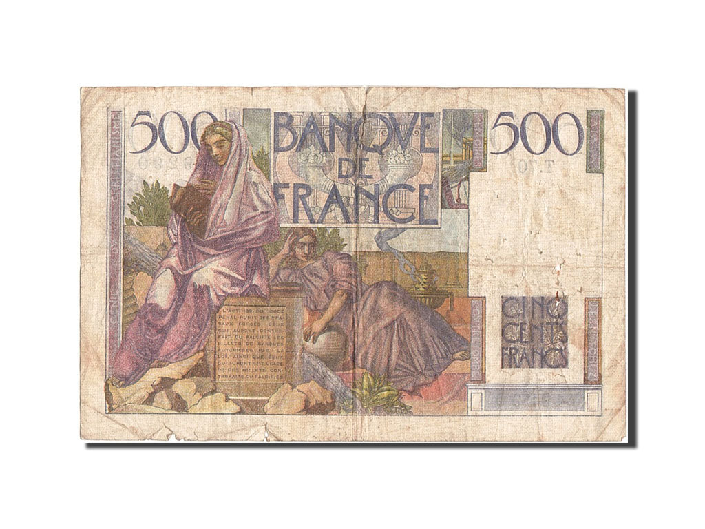 France, 500 Francs, 500 F 1945-1953 ''Chateaubriand'', 1946, KM #129a,...