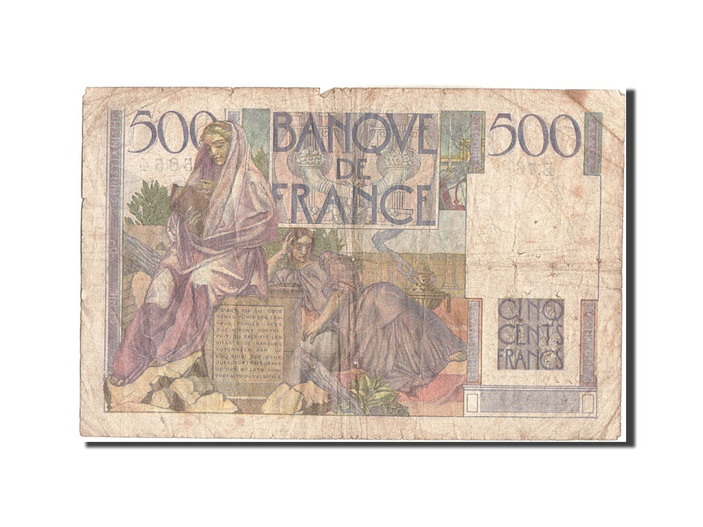 France, 500 Francs, 500 F 1945-1953 ''Chateaubriand'', 1946, KM #129a,...