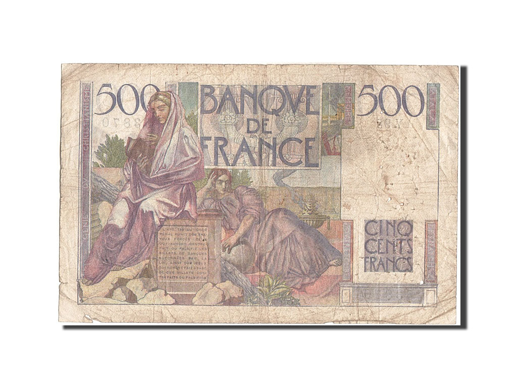 France, 500 Francs, 500 F 1945-1953 ''Chateaubriand'', 1946, KM #129a,...