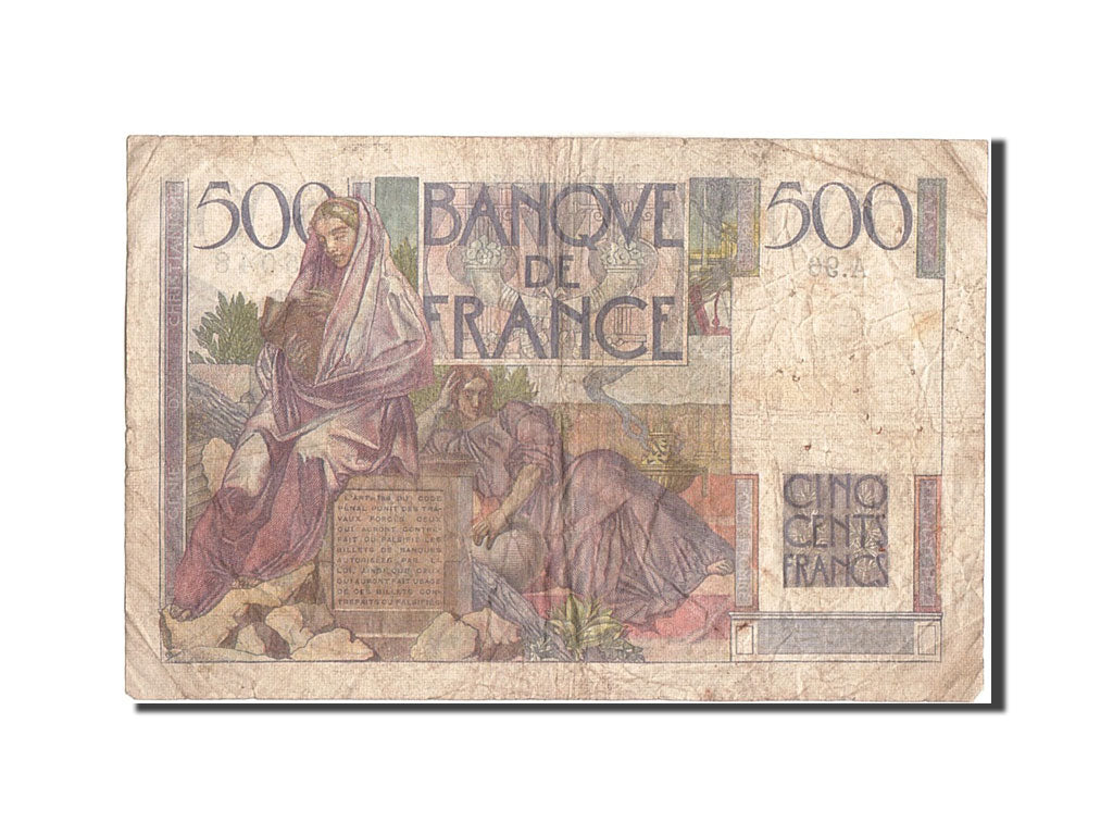 France, 500 Francs, 500 F 1945-1953 ''Chateaubriand'', 1946, KM #129a,...