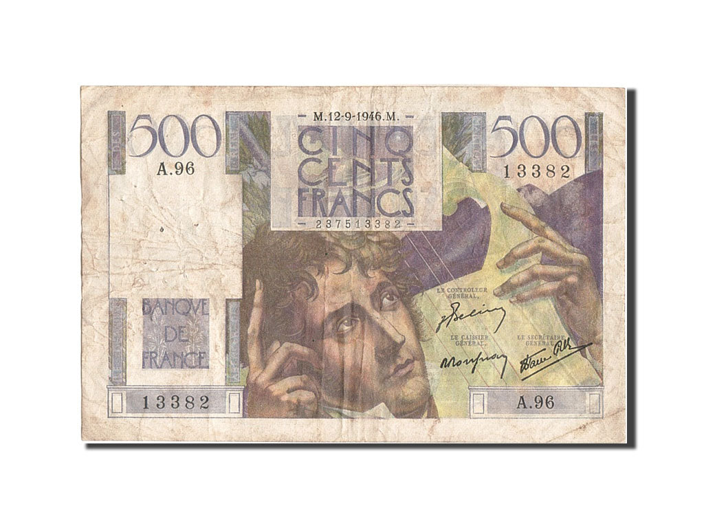 Francia, 500 Francs, 500 F 1945-1953 ''Chateaubriand'', 1946, KM:129a, 1946-0...