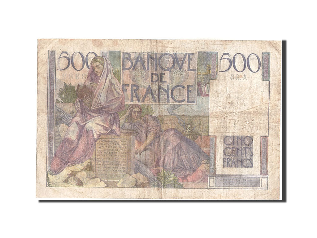 Francia, 500 Francs, 500 F 1945-1953 ''Chateaubriand'', 1946, KM:129a, 1946-0...