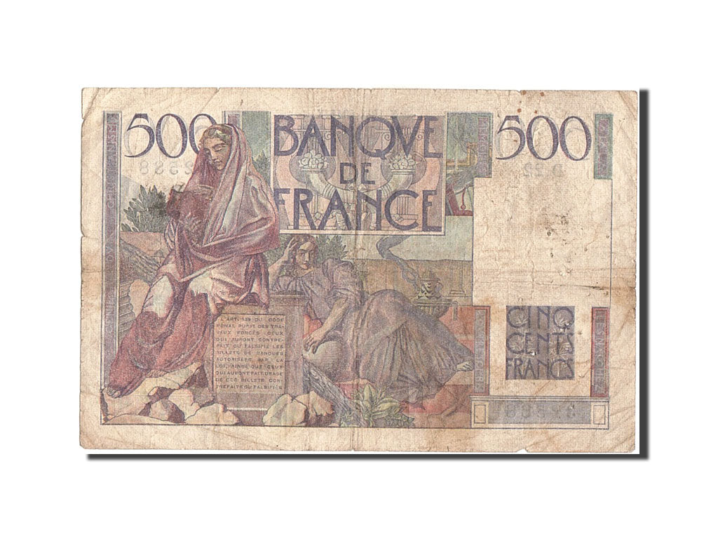 France, 500 Francs, 500 F 1945-1953 ''Chateaubriand'', 1945, KM #129a,...