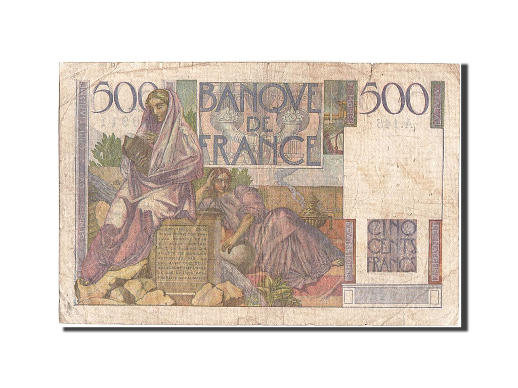 France, 500 Francs, 500 F 1945-1953 ''Chateaubriand'', 1953, KM #129c,...