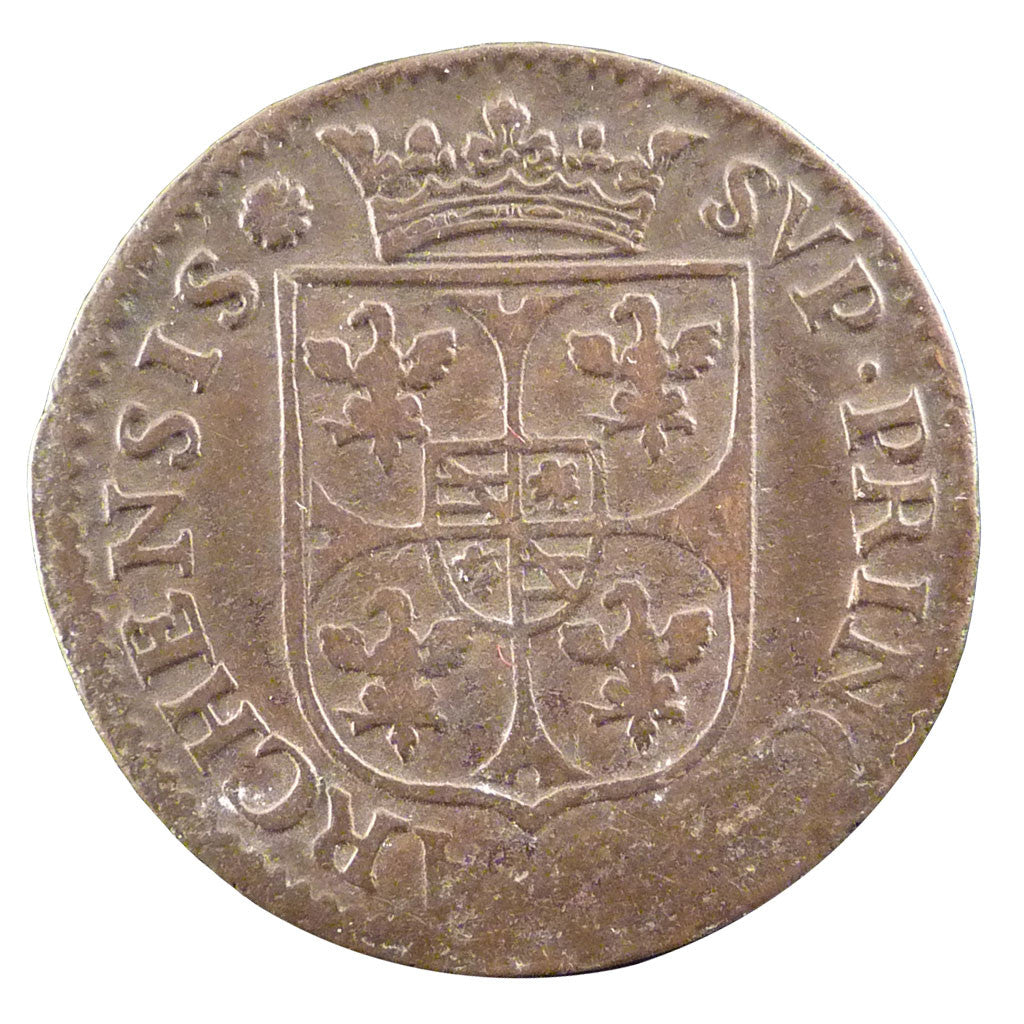 Moneta, STATI FRANCESI, NEVERS & RETHEL, 2 Liard, 1611, MB, Rame, Boudeau:1806