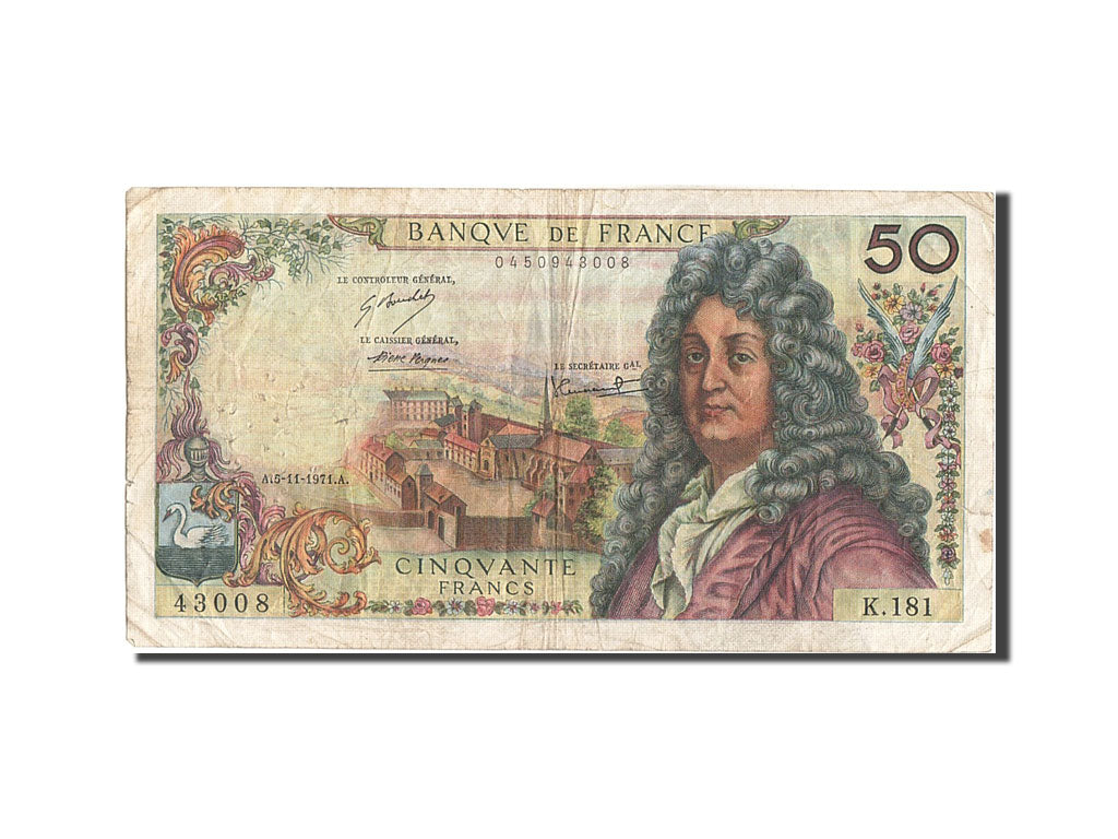 France, 50 Francs, 50 F 1962-1976 ''Racine'', 1971, KM #148d, 1971-11-05,...