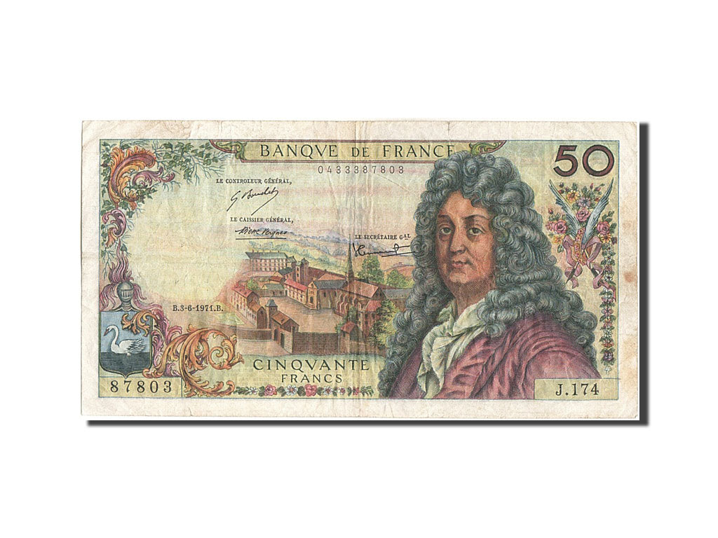 France, 50 Francs, 50 F 1962-1976 ''Racine'', 1971, KM #148d, 1971-06-03,...