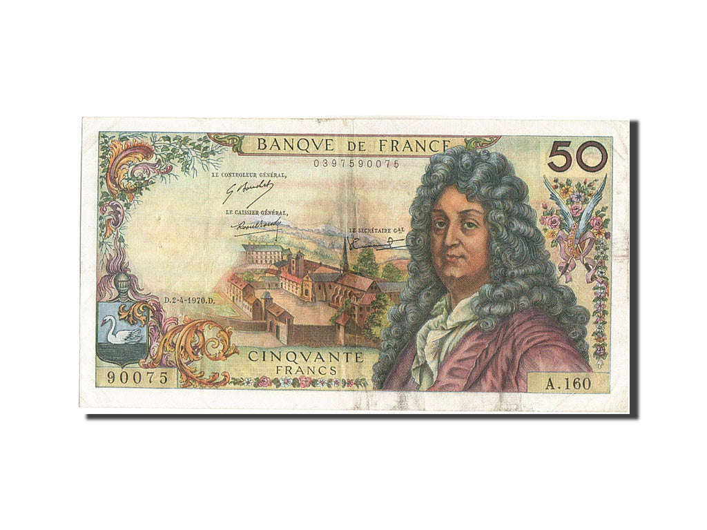 France, 50 Francs, 50 F 1962-1976 ''Racine'', 1970, KM #148c, 1970-04-02,...