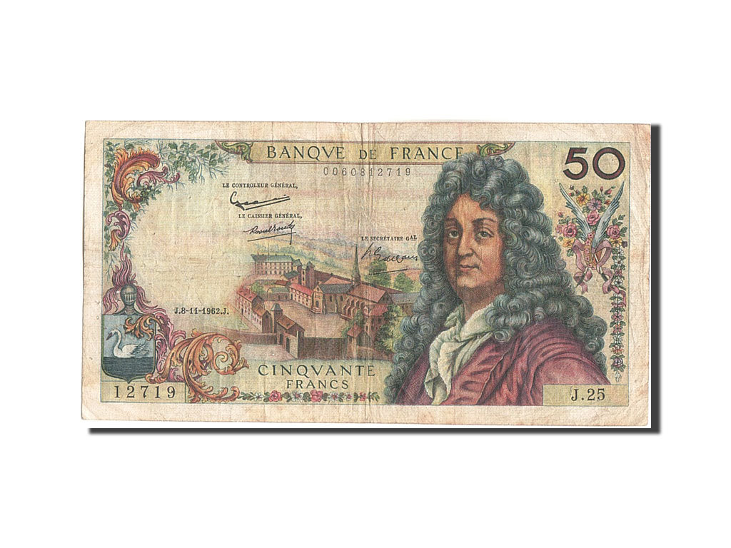 Francia, 50 Francs, 50 F 1962-1976 ''Racine'', 1962, KM:148a, 1962-11-08, MB,...