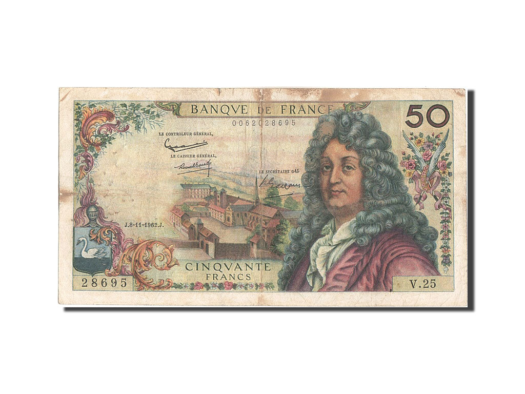 France, 50 Francs, 50 F 1962-1976 ''Racine'', 1962, KM #148a, 1962-11-08,...