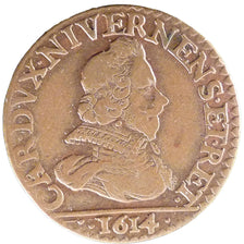 Francia, Double Liard, 1614, BB+, Rame, Boudeau:1806