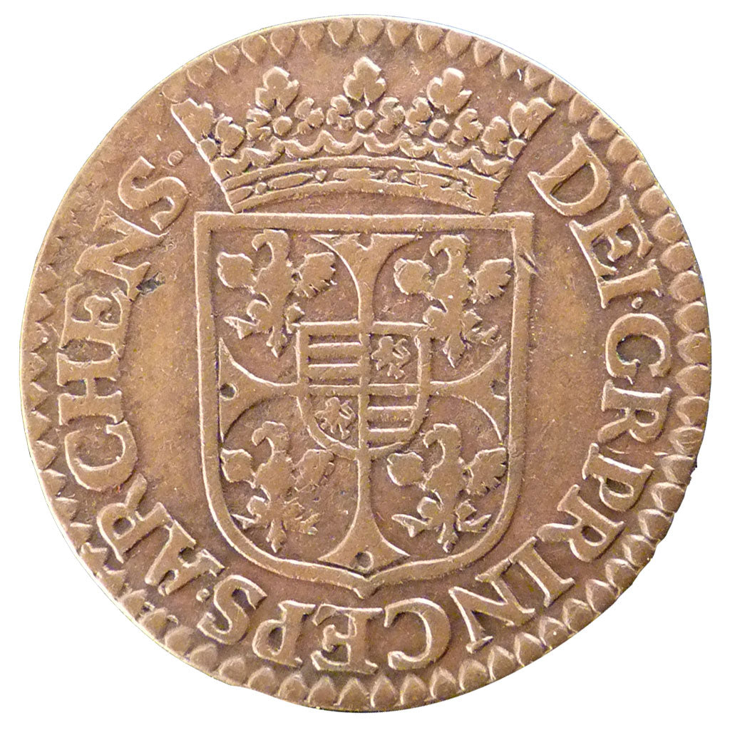 Francia, Double Liard, 1614, BB+, Rame, Boudeau:1806