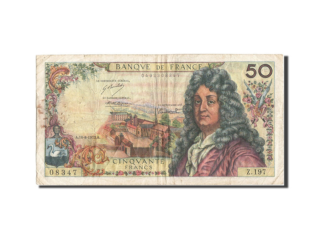 Biljet, Frankrijk, 50 Francs, 50 F 1962-1976 ''Racine'', 1972, TB