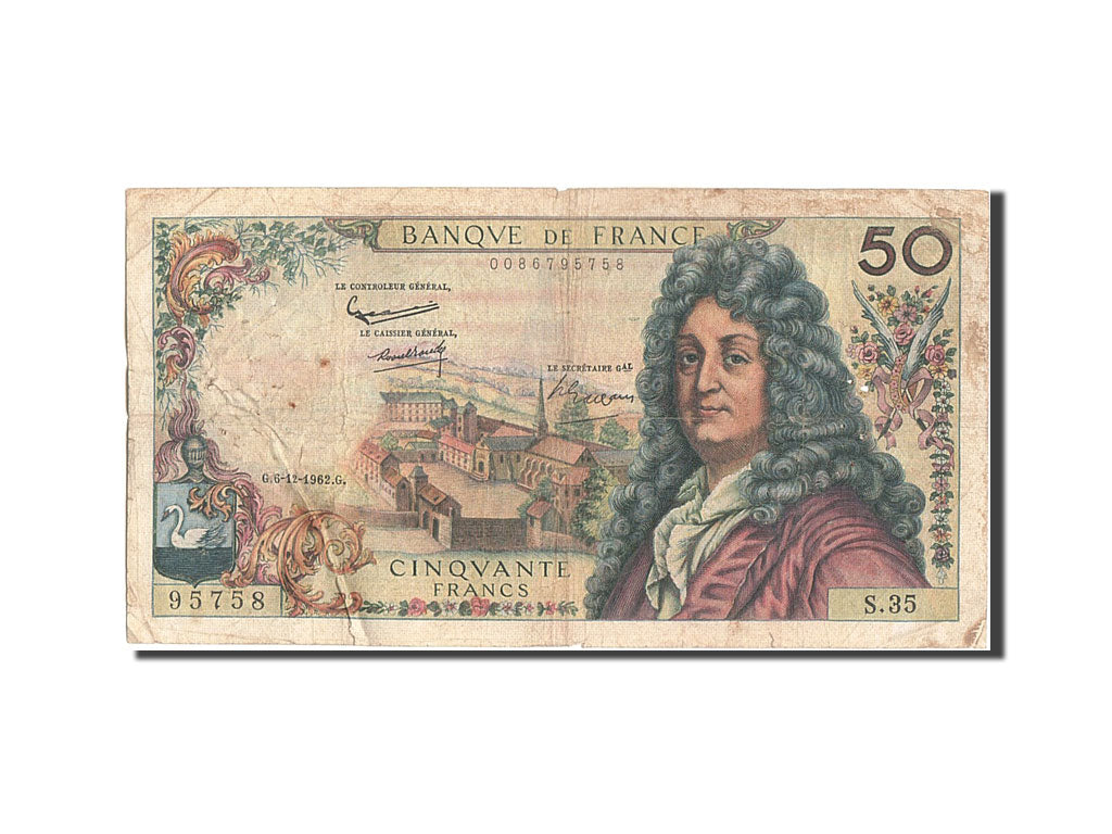 France, 50 Francs, 50 F 1962-1976 ''Racine'', 1962, KM #148a, 1962-12-06,...