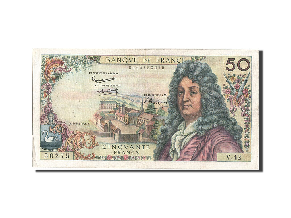 France, 50 Francs, 50 F 1962-1976 ''Racine'', 1963, KM #148a, 1963-02-07,...