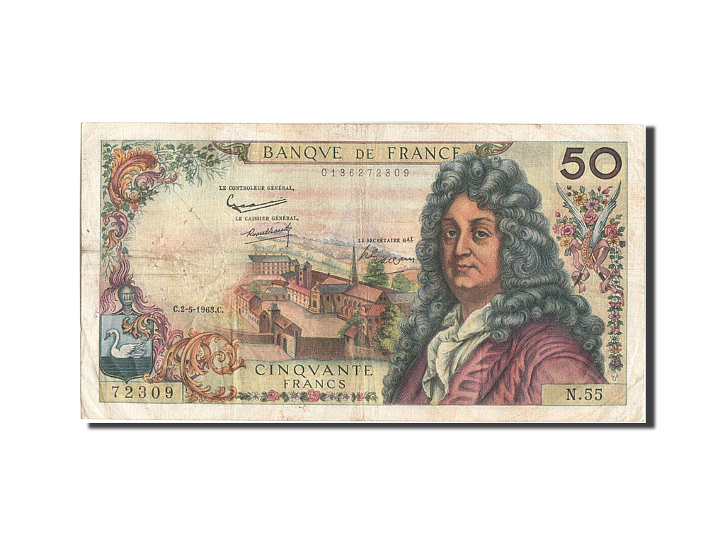 France, 50 Francs, 50 F 1962-1976 ''Racine'', 1963, KM #148a, 1963-05-02,...
