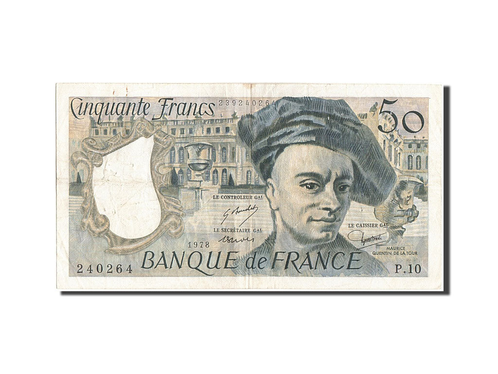 France, 50 Francs, 50 F 1976-1992 ''Quentin de La Tour'', 1978, KM #152a,...