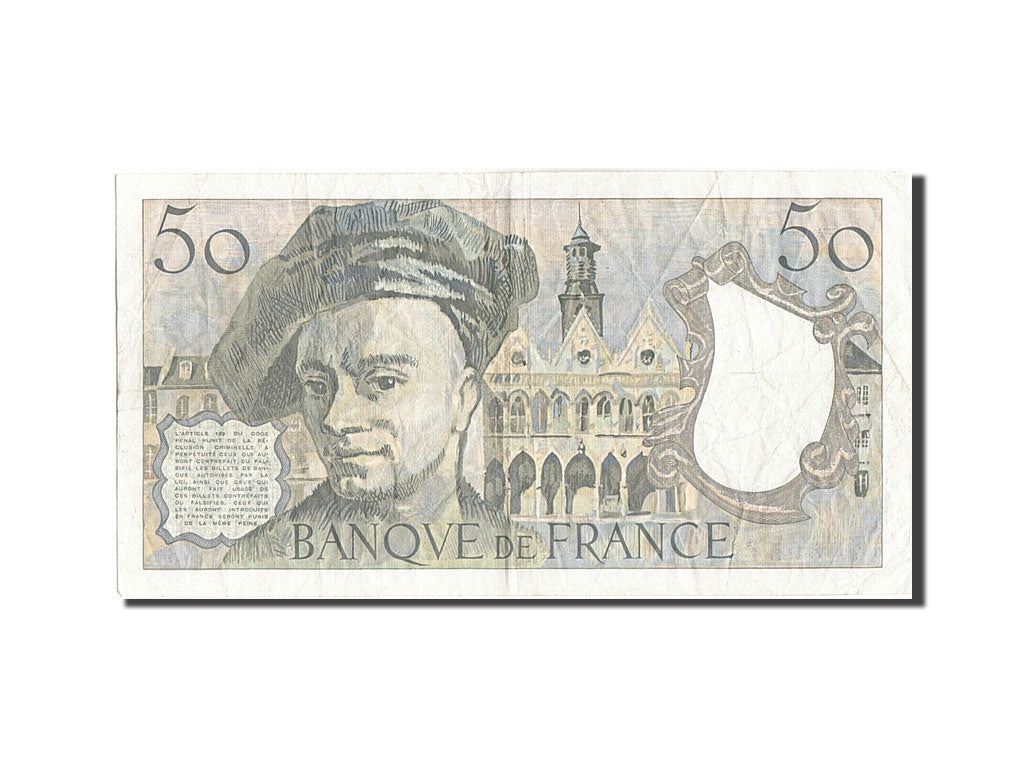 Biljet, Frankrijk, 50 Francs, 50 F 1976-1992 ''Quentin de La Tour'', 1983, TB+
