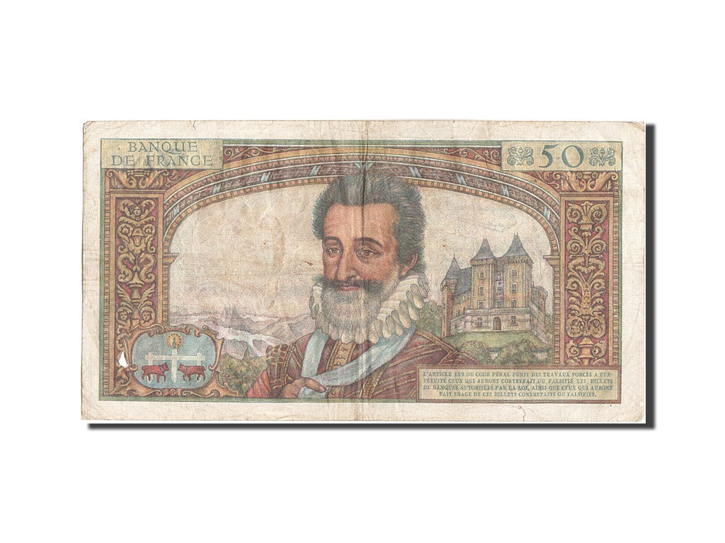France, 50 Nouveaux Francs, 50 NF 1959-1961 ''Henri IV'', 1959, KM #143a,...