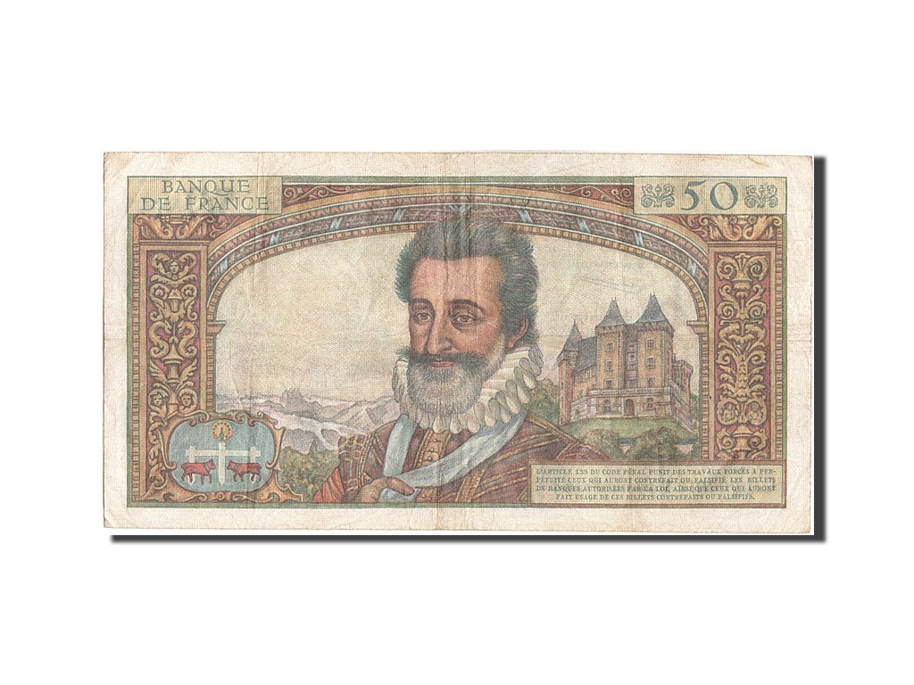 Francia, 50 Nouveaux Francs, 50 NF 1959-1961 ''Henri IV'', 1959, KM:143a, 195...