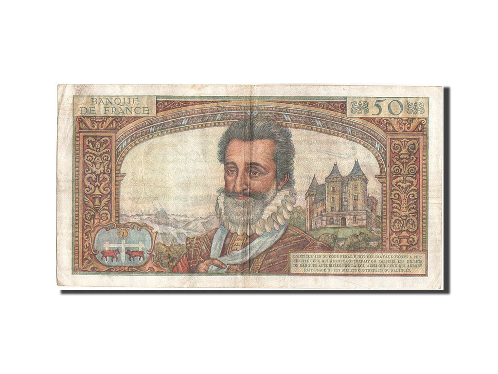 France, 50 Nouveaux Francs, 50 NF 1959-1961 ''Henri IV'', 1959, KM #143a,...