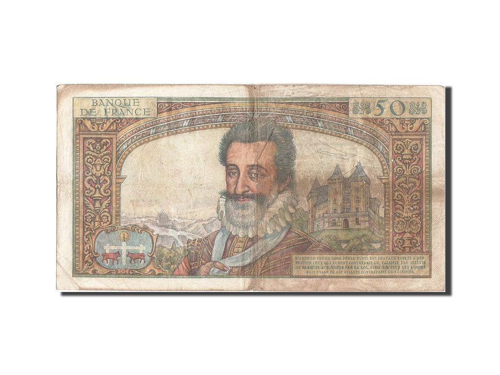 France, 50 Nouveaux Francs, 50 NF 1959-1961 ''Henri IV'', 1959, KM #143a,...