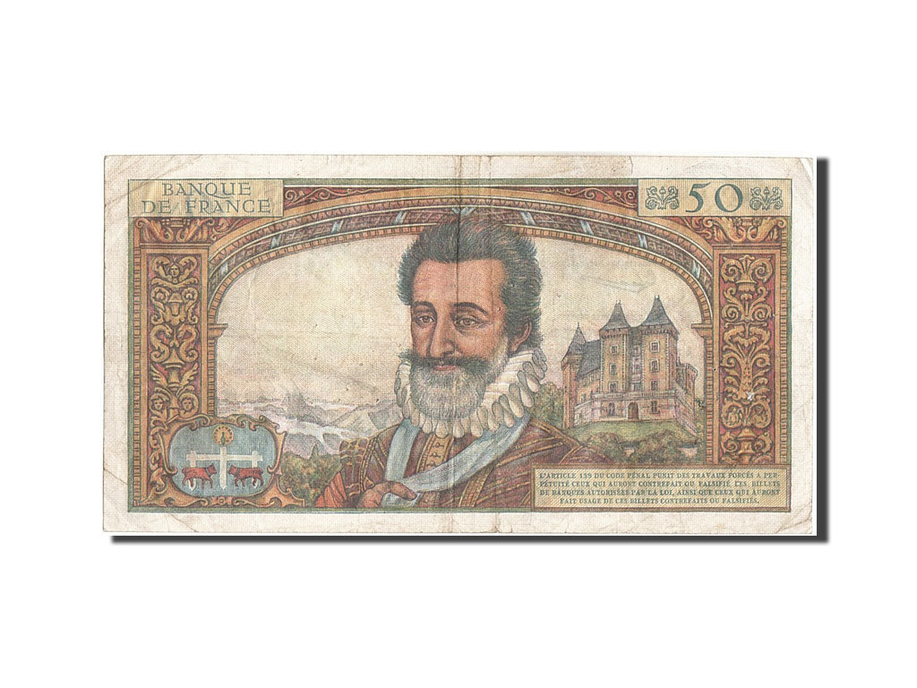 France, 50 Nouveaux Francs, 50 NF 1959-1961 ''Henri IV'', 1959, KM #143a,...