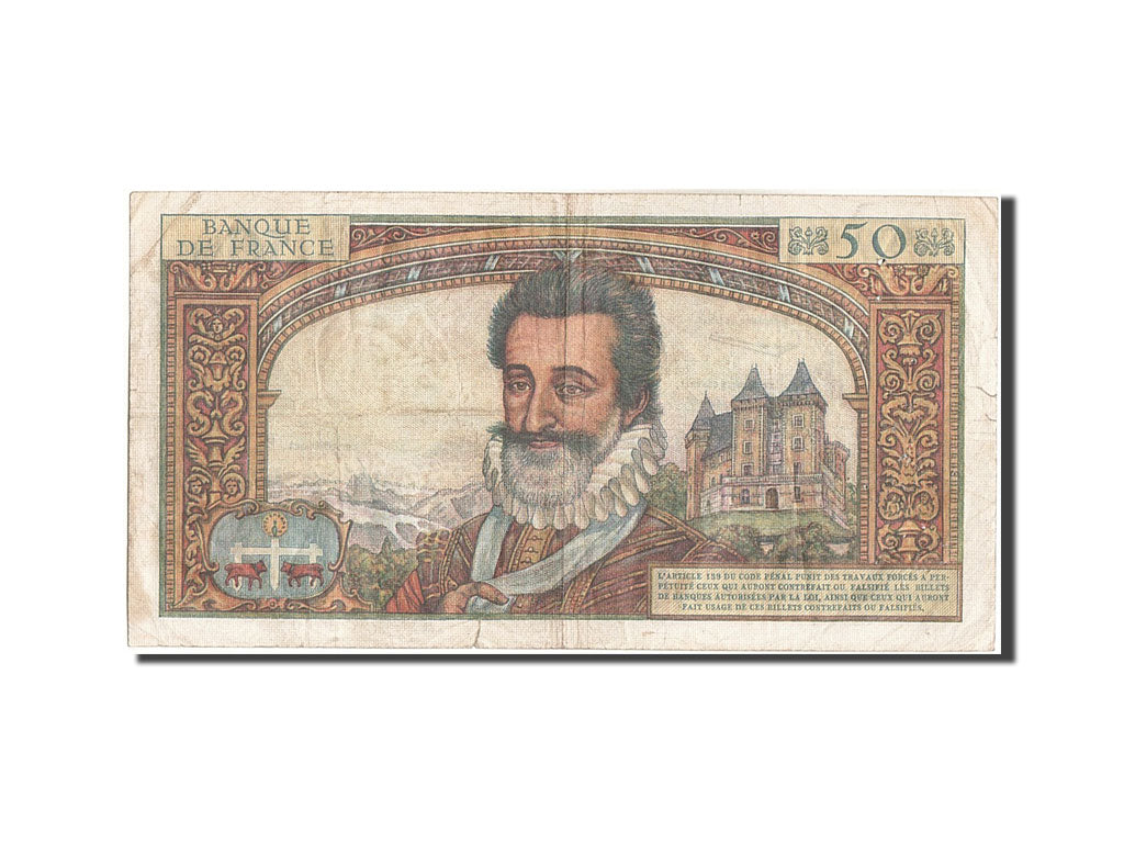 Francia, 50 Nouveaux Francs, 50 NF 1959-1961 ''Henri IV'', 1959, KM:143a, 195...