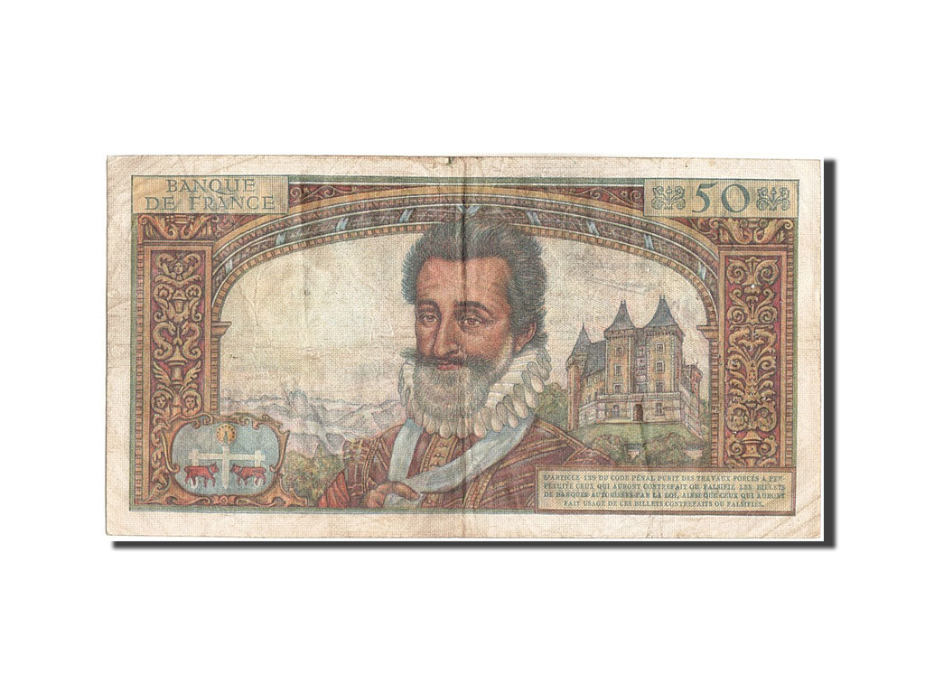 France, 50 Nouveaux Francs, 50 NF 1959-1961 ''Henri IV'', 1959, KM #143a,...