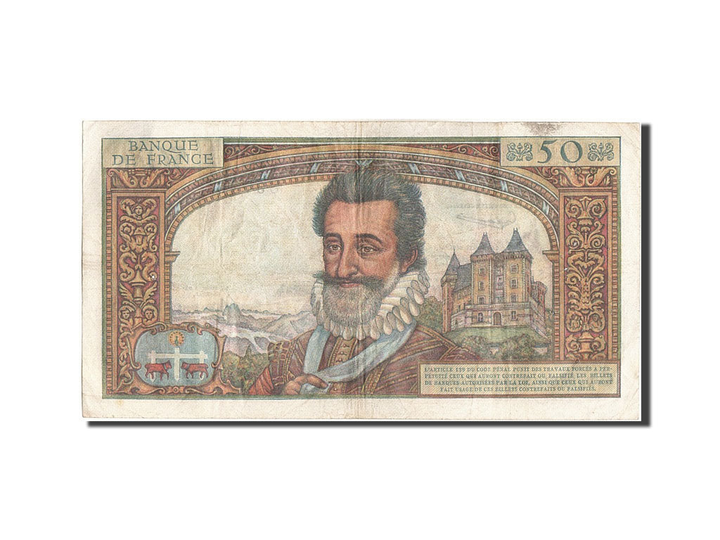 Biljet, Frankrijk, 50 Nouveaux Francs, 50 NF 1959-1961 ''Henri IV'', 1959