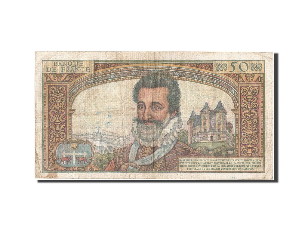 France, 50 Nouveaux Francs, 50 NF 1959-1961 ''Henri IV'', 1959, KM #143a,...