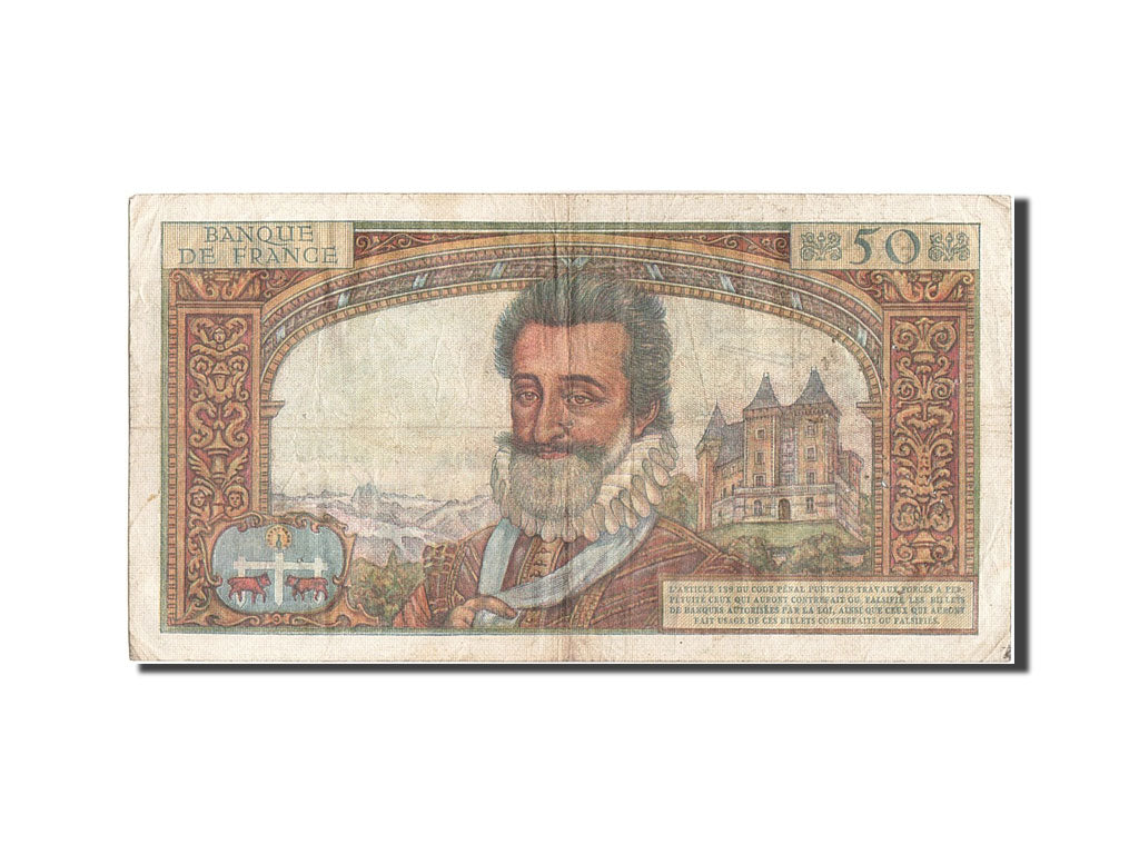 France, 50 Nouveaux Francs, 50 NF 1959-1961 ''Henri IV'', 1959, KM #143a,...